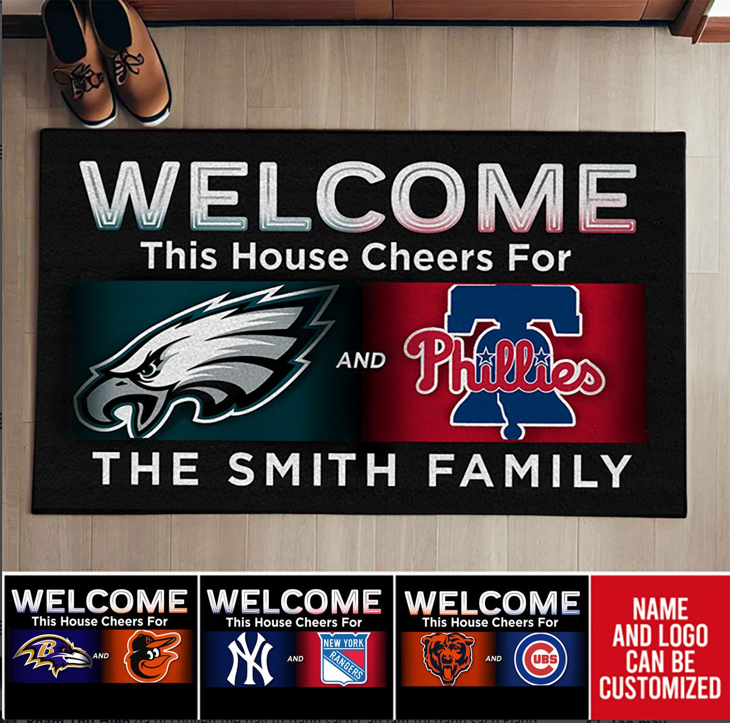 Welcome, This House Cheers - Customized Doormat - Anti Slip Indoor Doormat (clt)