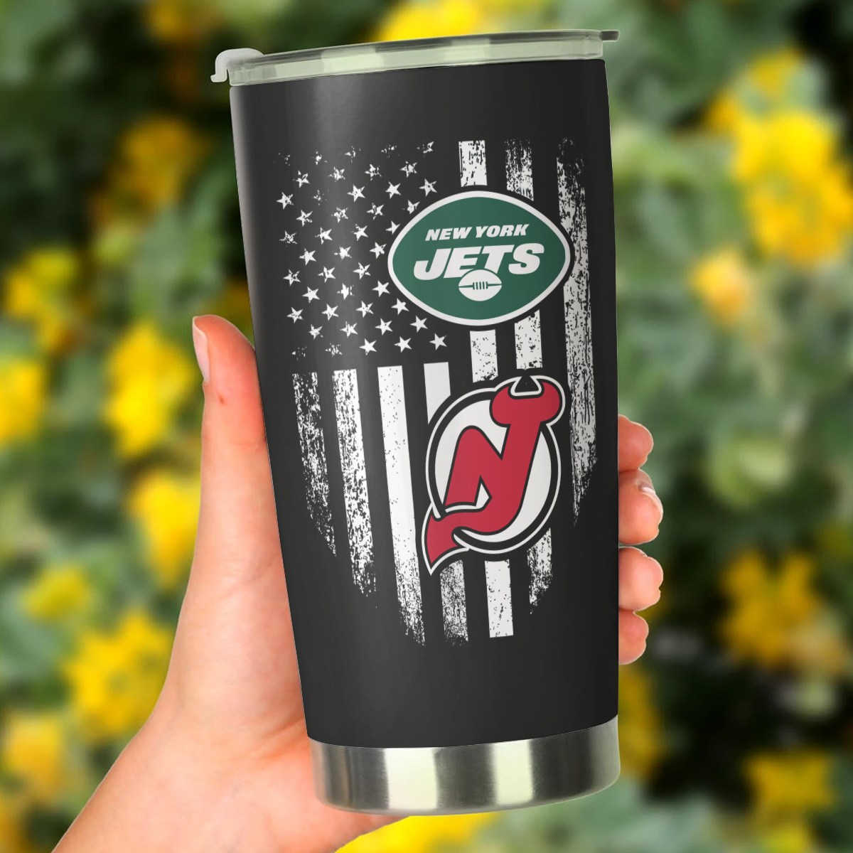 Just An Old Man Who Loves His New York J Football And New Jersey Hockey Tumbler