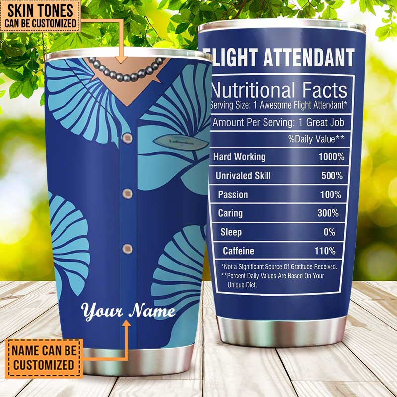 Personalized Flight Attendant Nutritional Facts Tumbler