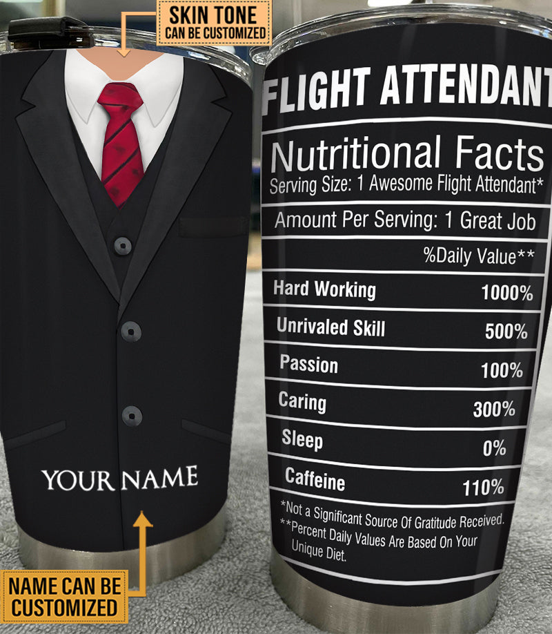 Personalized Flight Attendant Nutritional Facts Tumbler