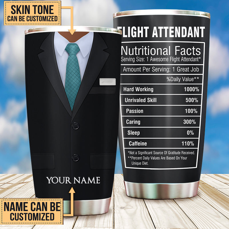 Personalized Flight Attendant Nutritional Facts Tumbler