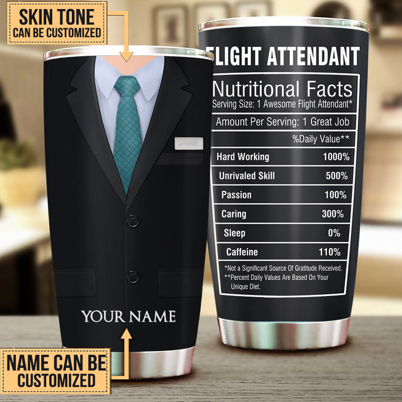Personalized Flight Attendant Nutritional Facts Tumbler