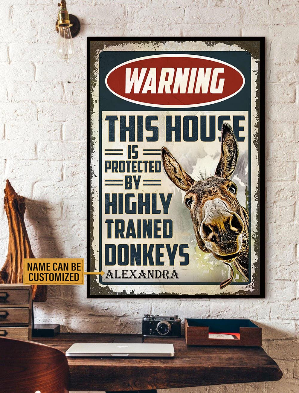 Personalized This House Is Protected By Highly Trained Donkeys Poster