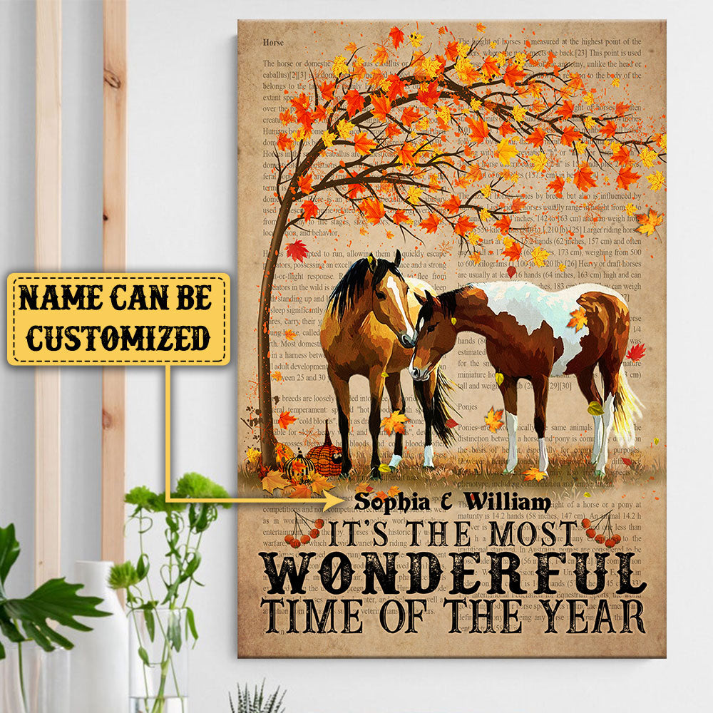 Personalized It's The Most Wonderful Time Of The Year Fall Poster & Canvas