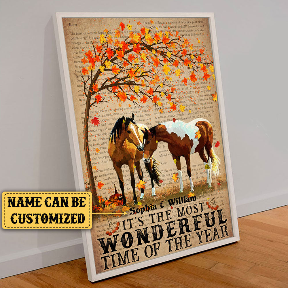 Personalized It's The Most Wonderful Time Of The Year Fall Poster & Canvas