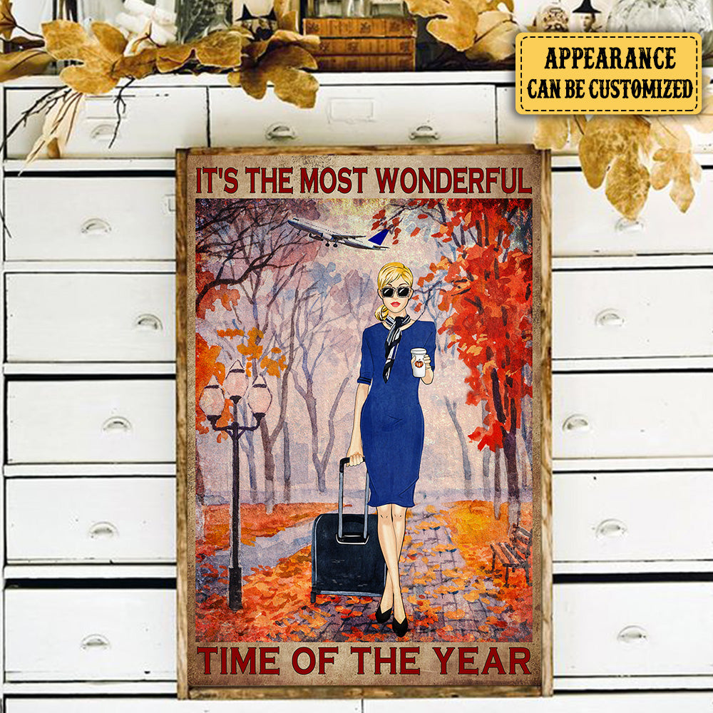 Personalized Flight Attendant It's The Most Wonderful Time Of The Year Poster
