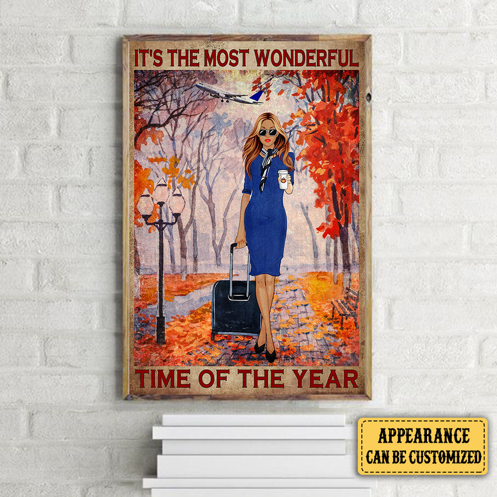 Personalized Flight Attendant It's The Most Wonderful Time Of The Year Poster