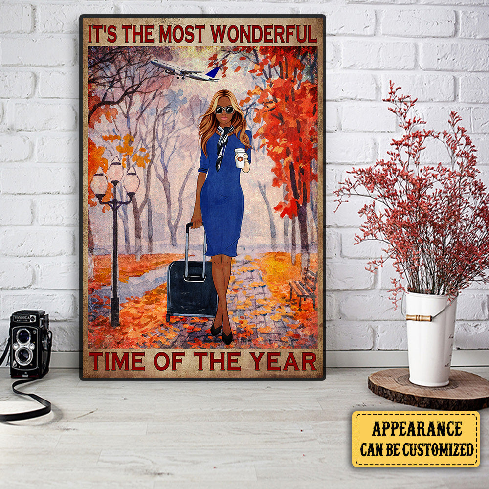 Personalized Flight Attendant It's The Most Wonderful Time Of The Year Poster