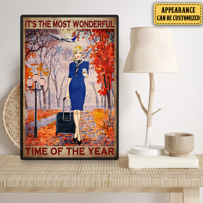 Personalized Flight Attendant It's The Most Wonderful Time Of The Year Poster
