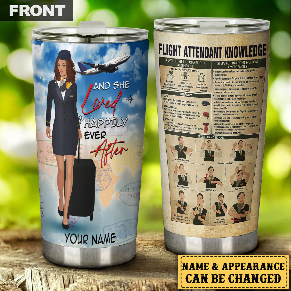 Personalized Flight Attendant Knowledge Tumbler