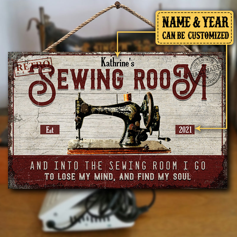 Personalized Sewing Room Pallet Wood Rectangle Sign