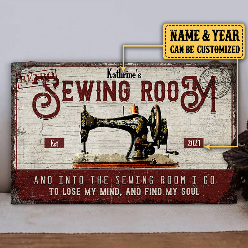 Personalized Sewing Room Pallet Wood Rectangle Sign