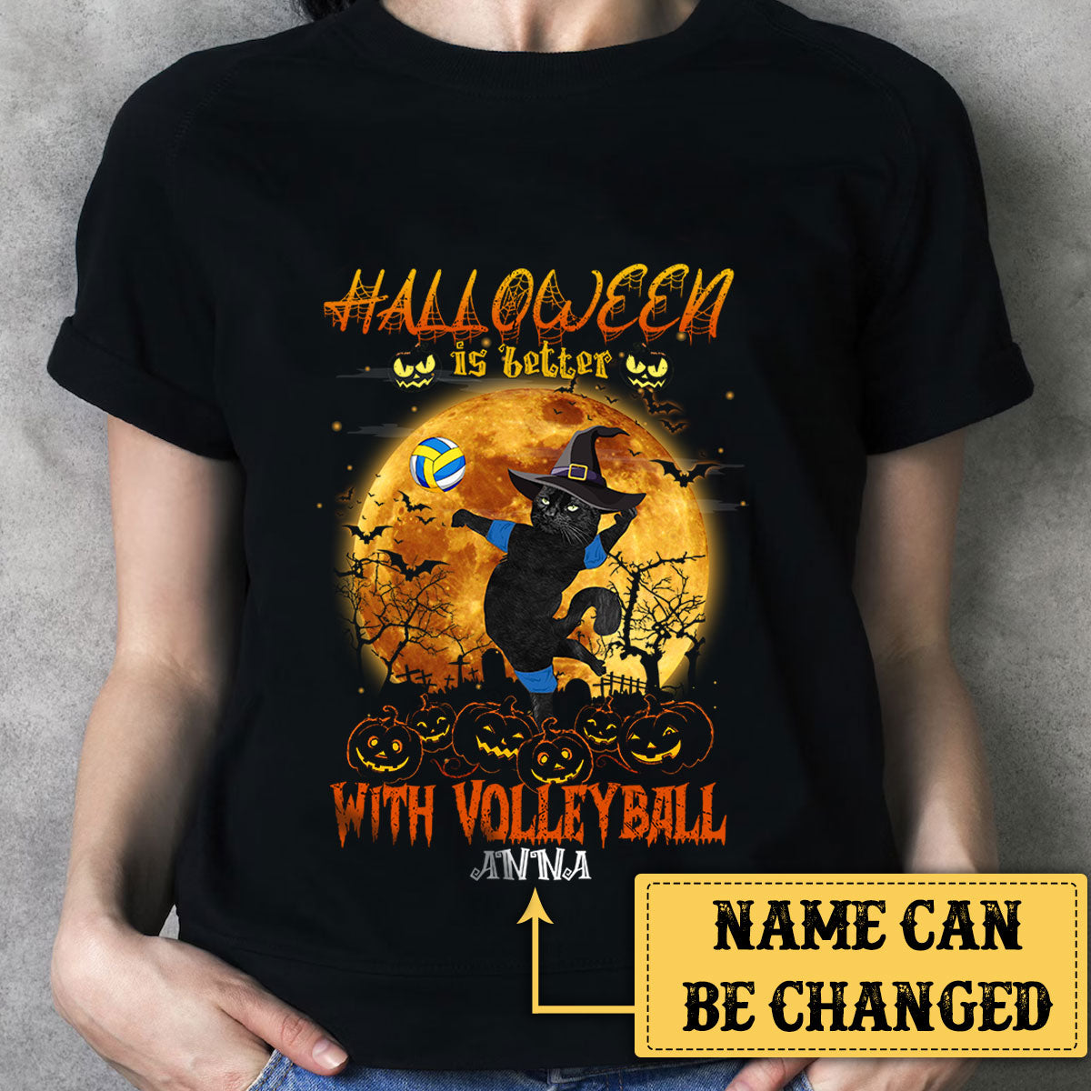 Personalized Halloween Is Better With Volleyball Cat Shirt
