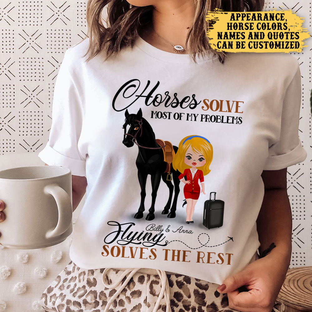 Personalized Some Girls Are Just Born With Horses And Flying In Their Souls Shirt