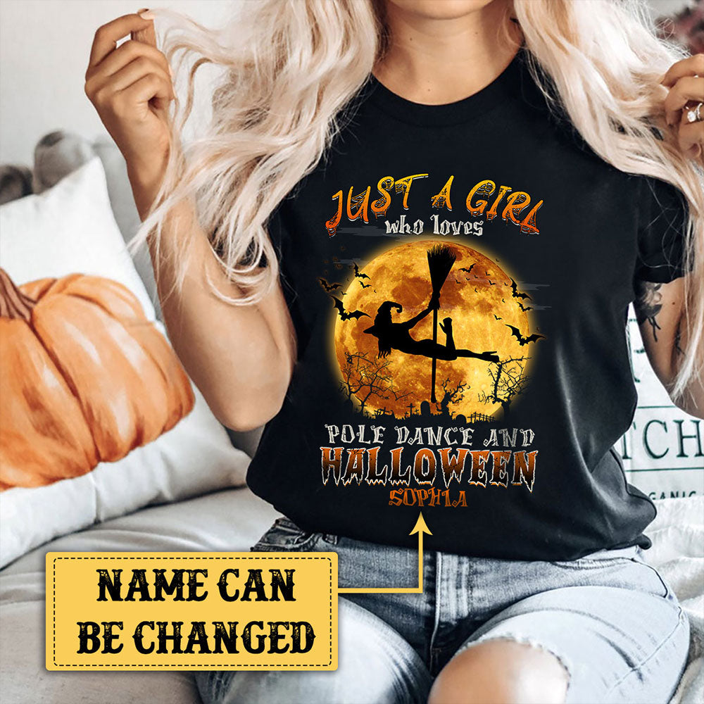 Personalized Just A Girl Who Loves Dance And Halloween Shirt