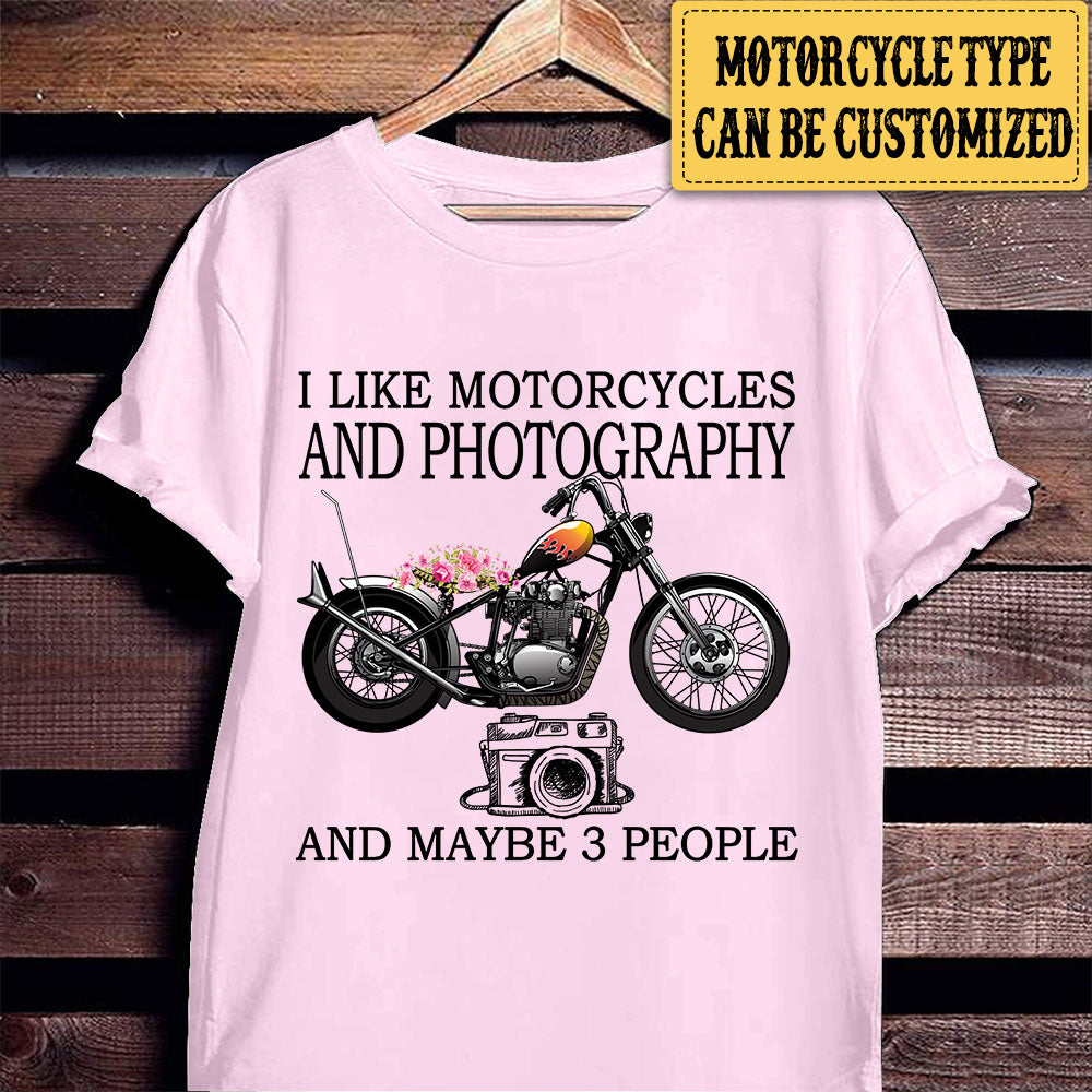 Personalized I Like Motorcycles And Photography Shirt