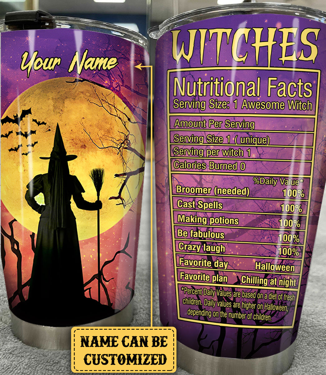 Personalized Witches Nutritional Facts Tumbler