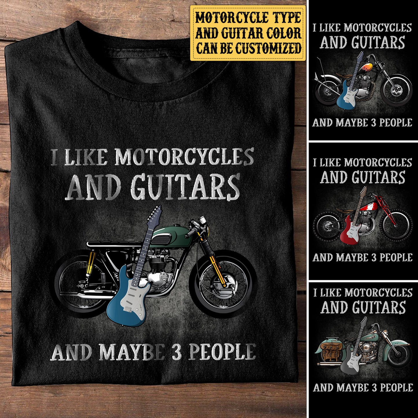 Personalized I Like Motorcycles And Guitars Shirt