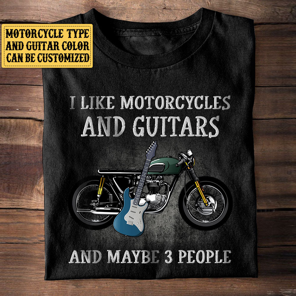Personalized I Like Motorcycles And Guitars Shirt