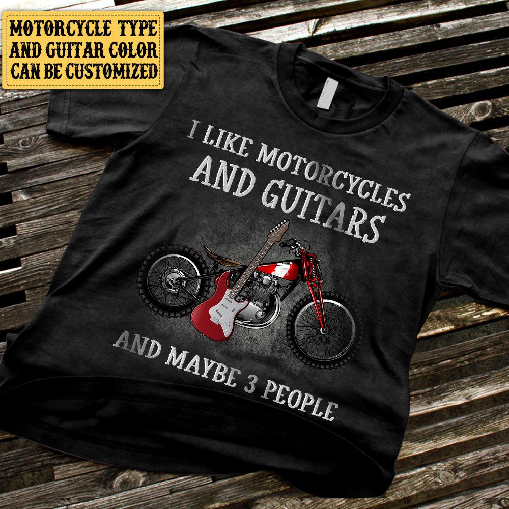 Personalized I Like Motorcycles And Guitars Shirt