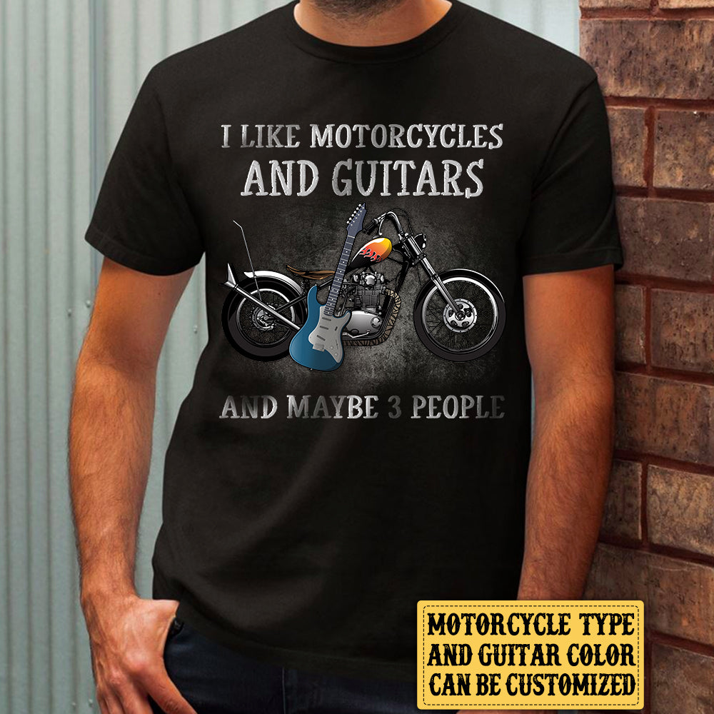 Personalized I Like Motorcycles And Guitars Shirt