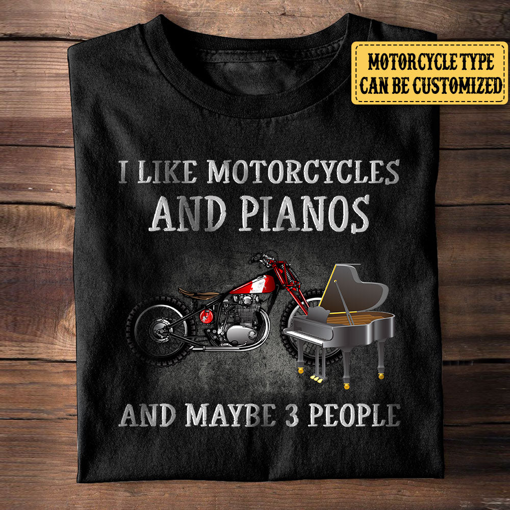 Personalized I Like Motorcycles And Pianos Shirt
