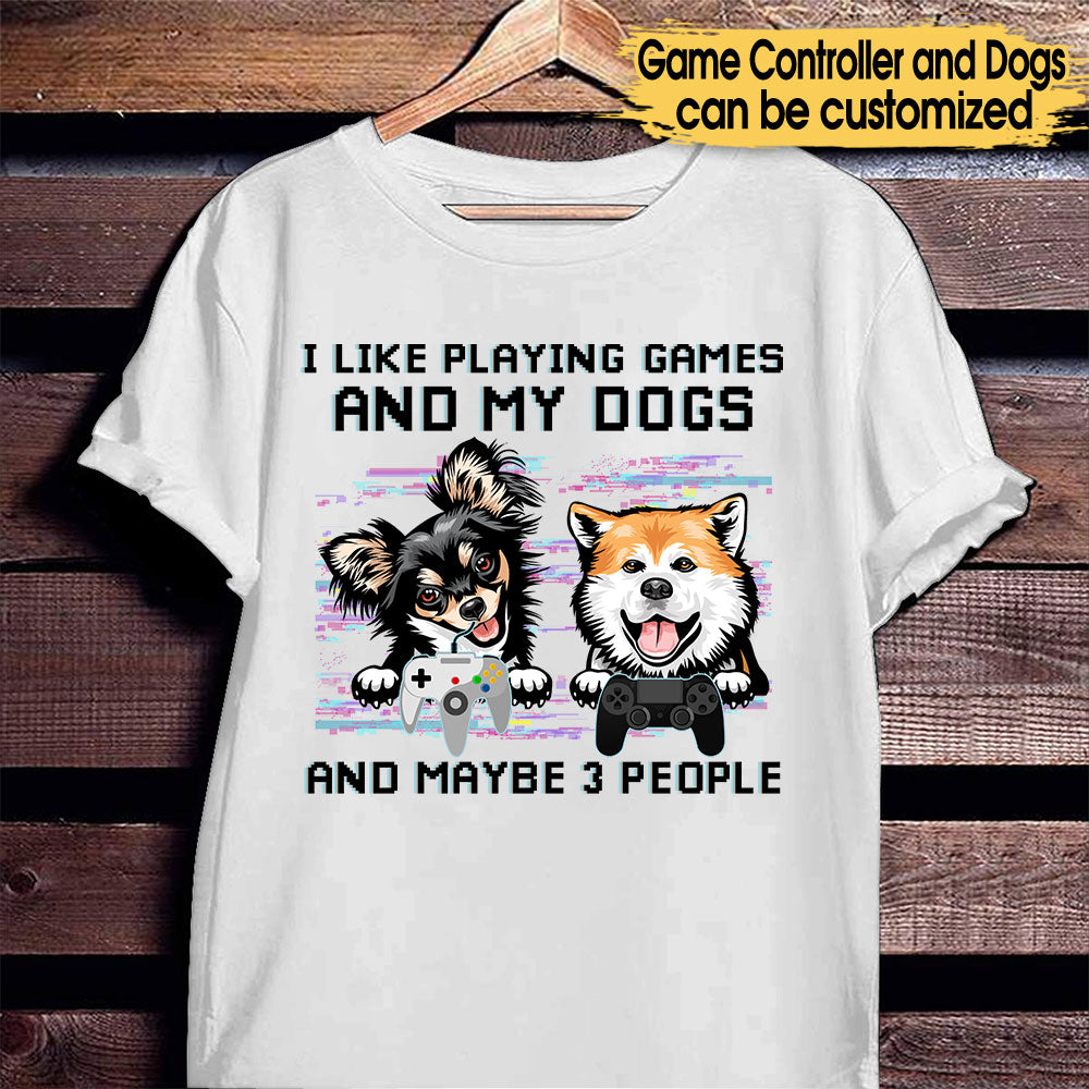 Personalized I Like Playing Games And My Dogs Shirt