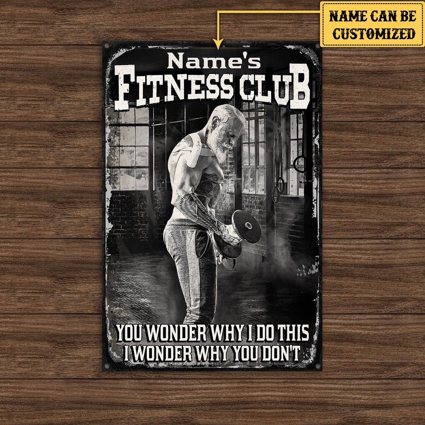 Personalized Fitness Club Metal Sign