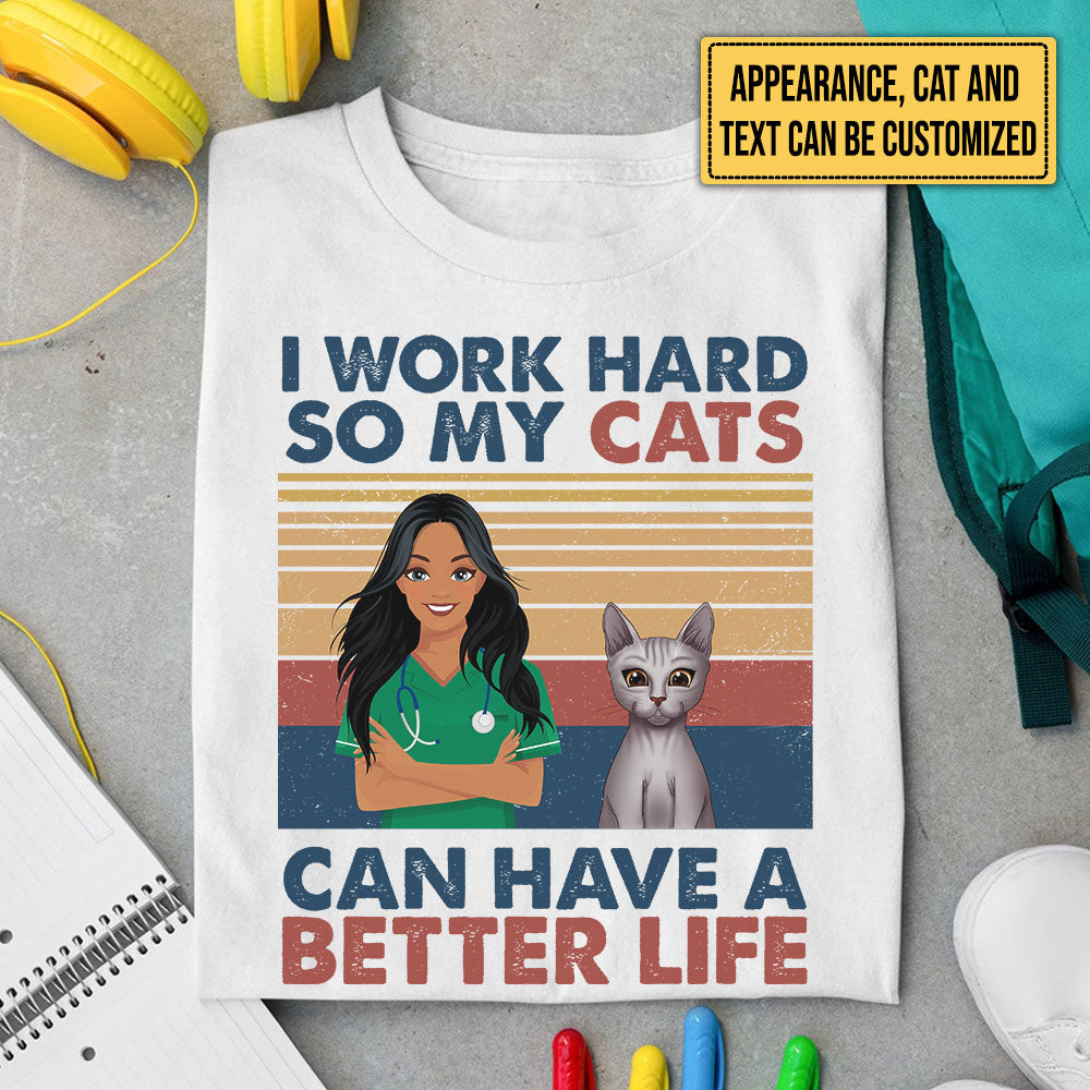 Personalized Love Nursing And Cats Shirt