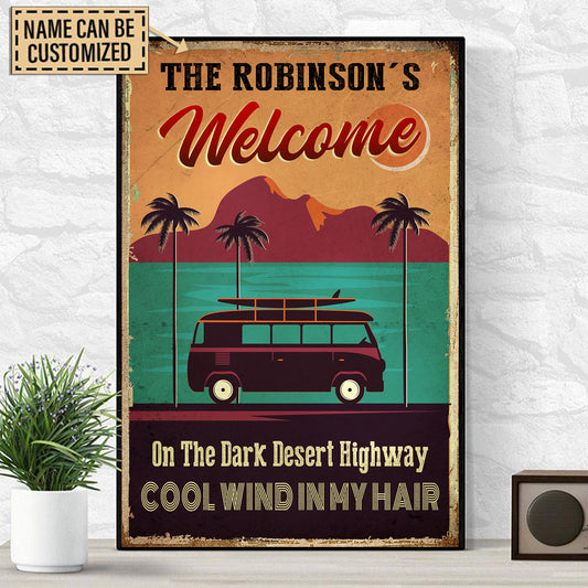 Personalized On A Dark Desert Highway Cool Wind In My Hair Car Surfing Poster