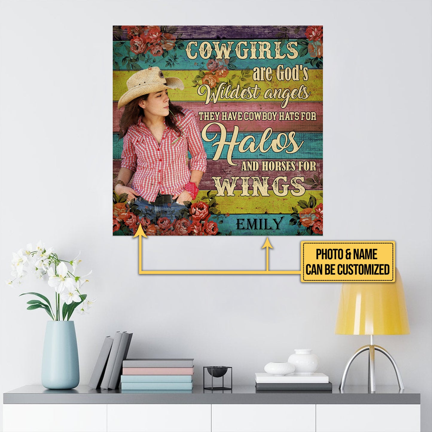 Personalized Cowgirl Are God's Wildest Angels Canvas