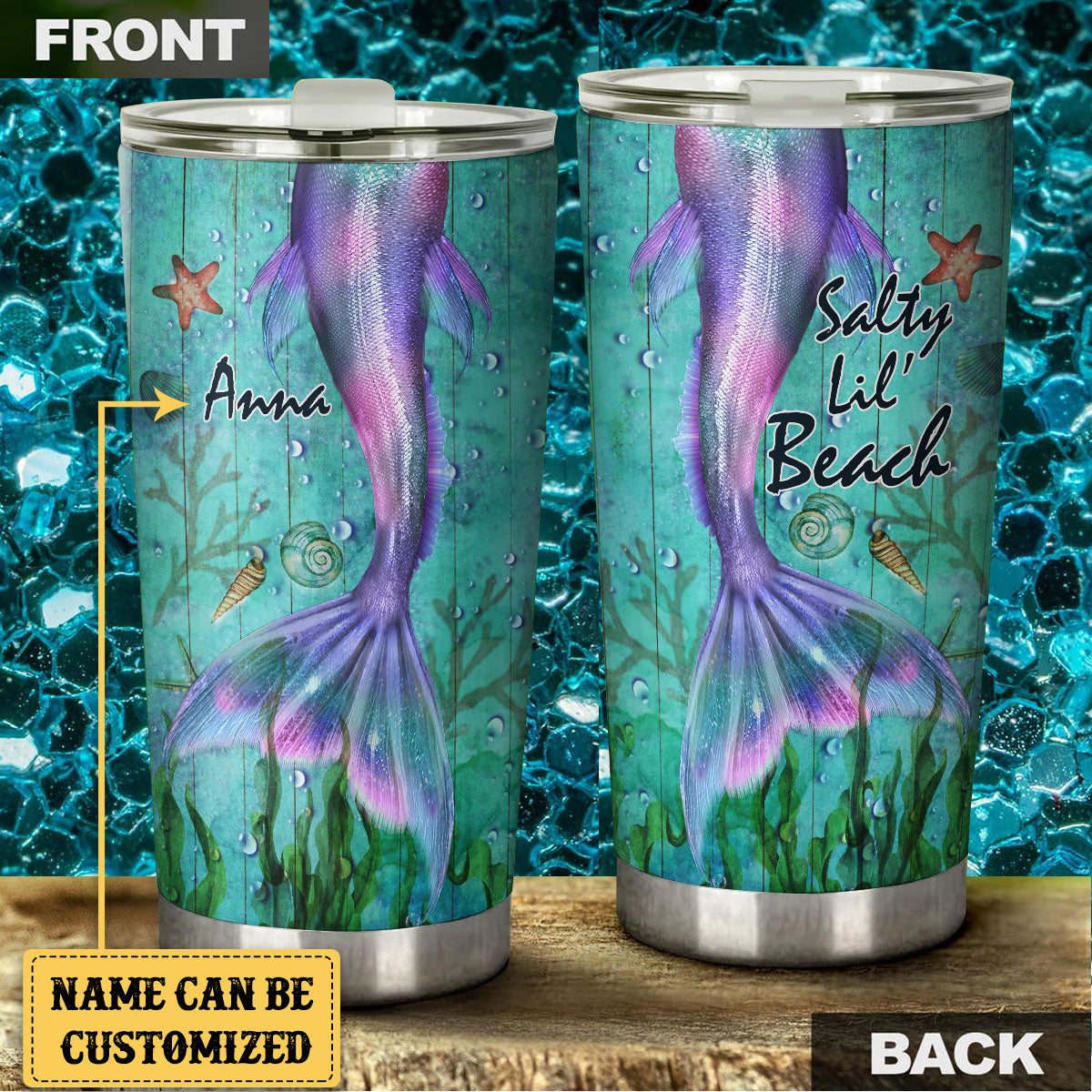 Personalized Mermaid Salty Lil' Beach Tumbler