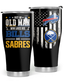 Just An Old Man Who Loves His Buffalo B And Buffalo SBR Tumbler - Father's Day Gift