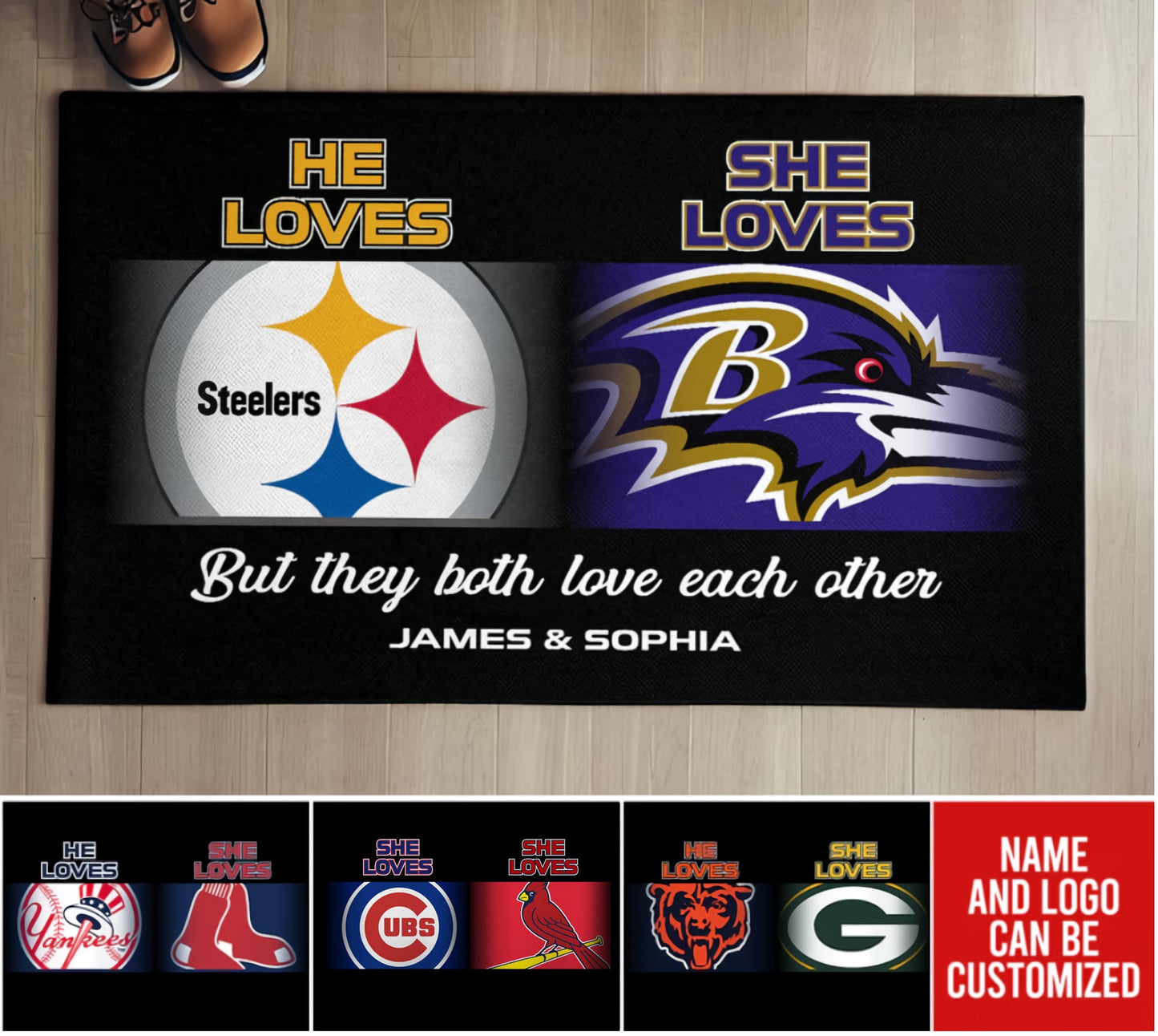 He Loves, She Loves -  Customized Doormat - Anti Slip Indoor Doormat (clt)