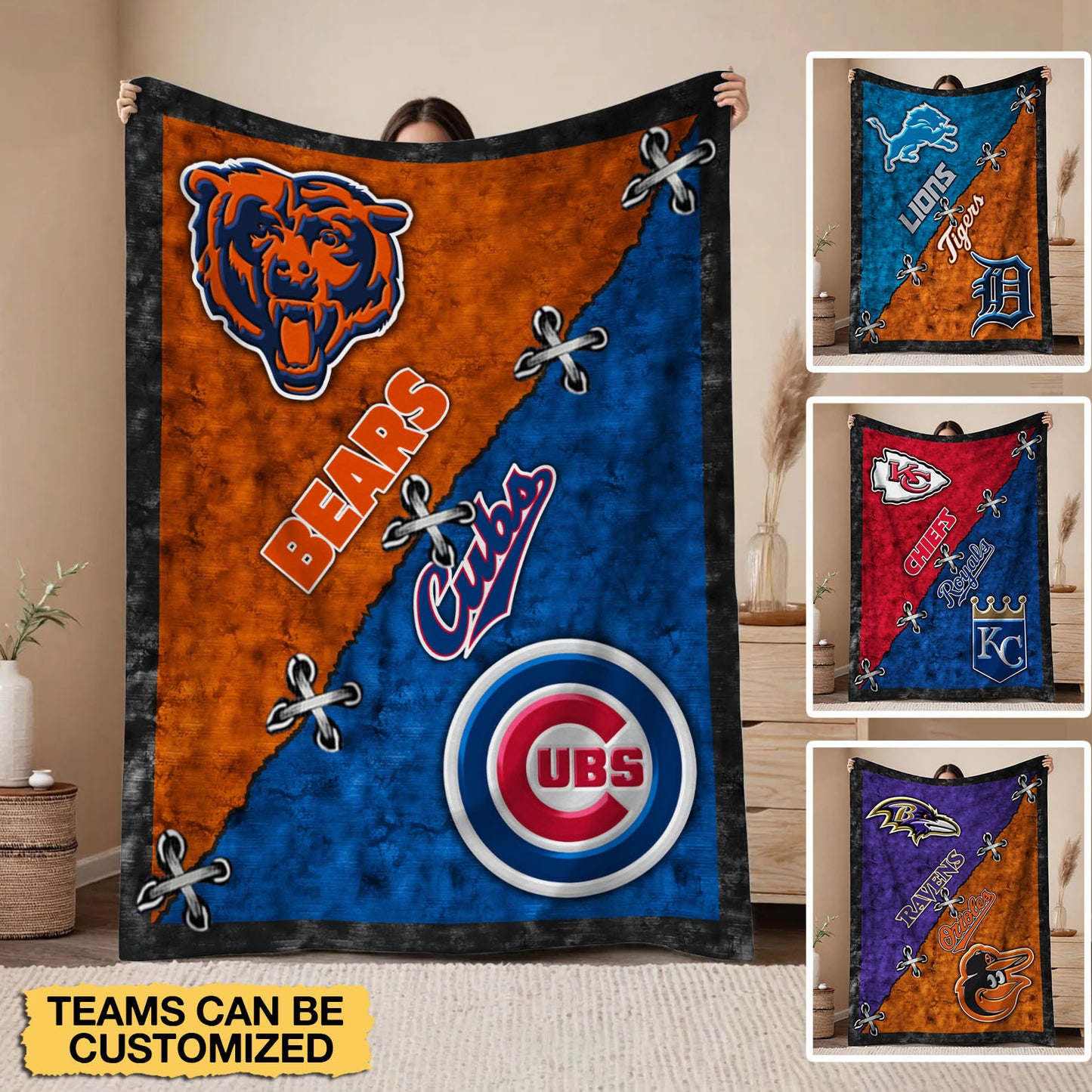 Two Teams Blanket - Customized Fleece Blanket