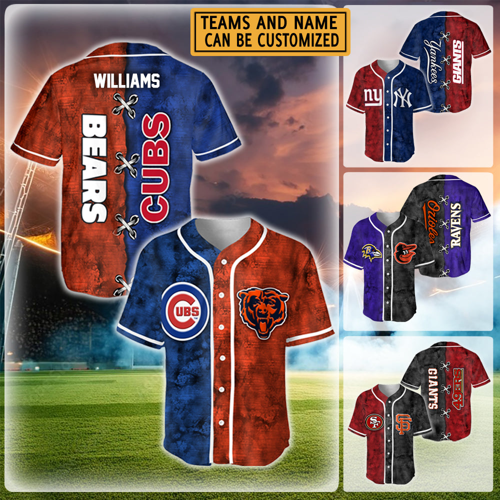 Team Short Sleeve Baseball Jersey- Customized Jersey (clt)