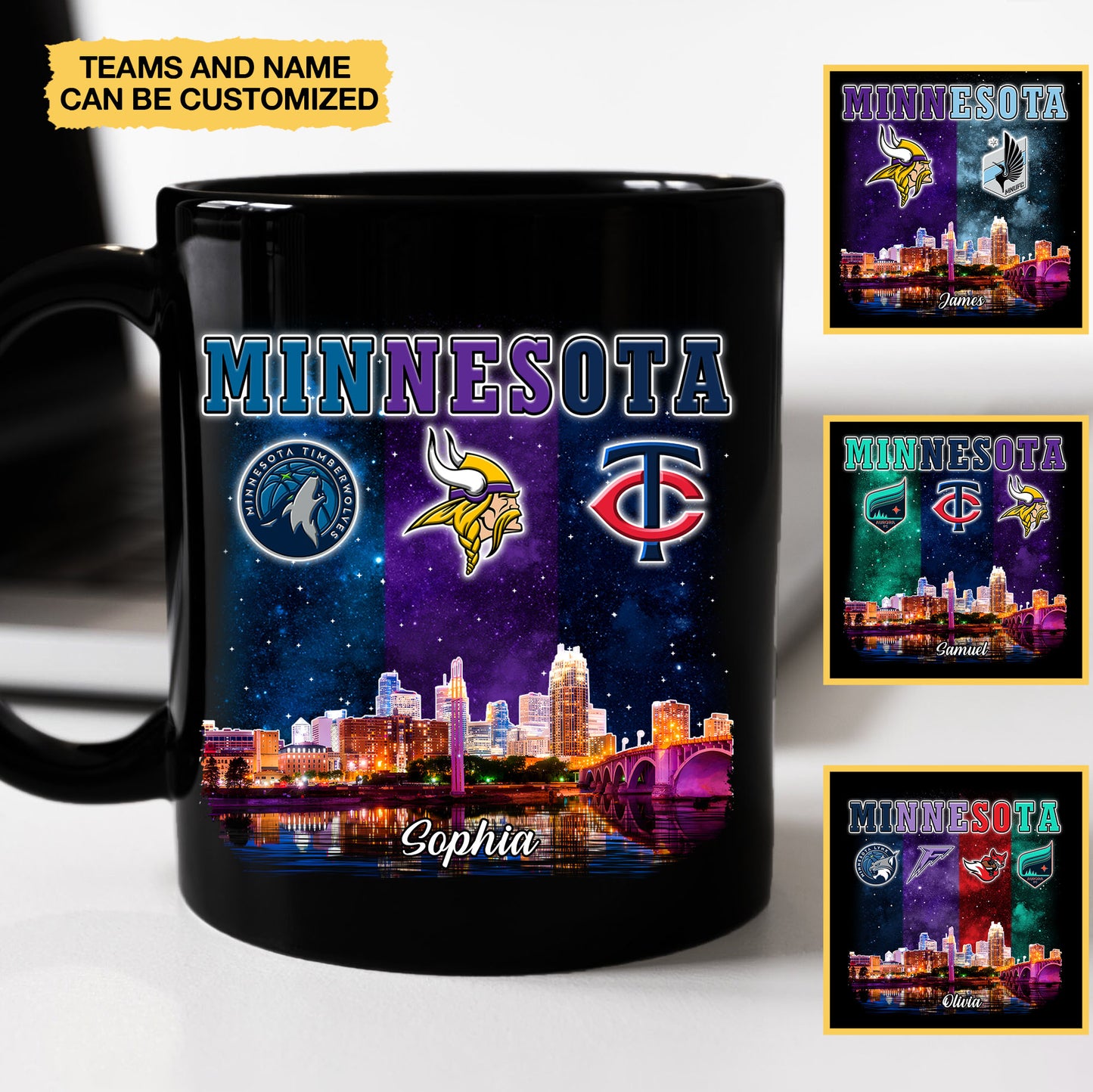 Minnesota Skyline Mug - Customized Ceramic Mugs