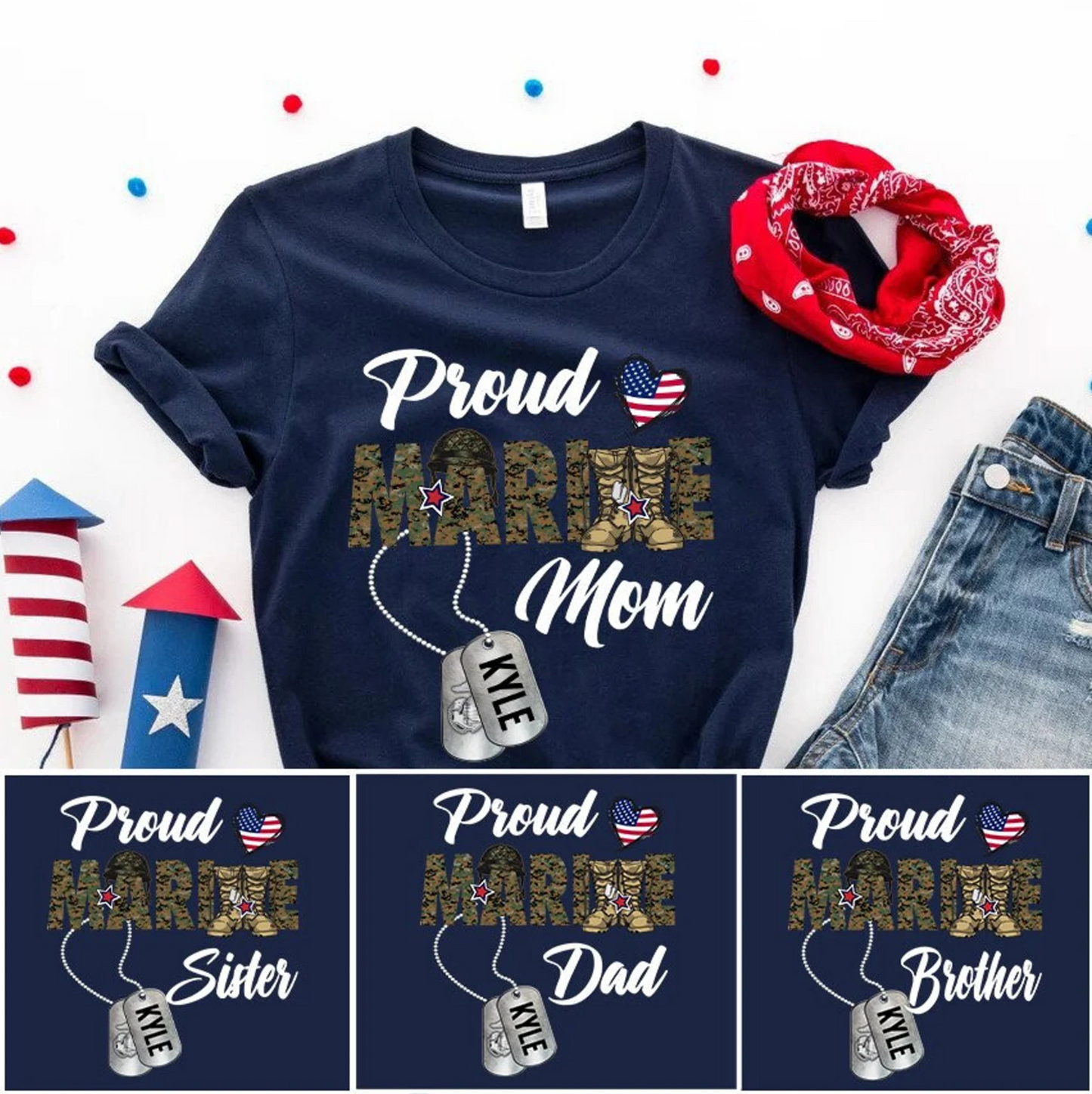 Proud Marine Family T Shirt, Military Family Shirts