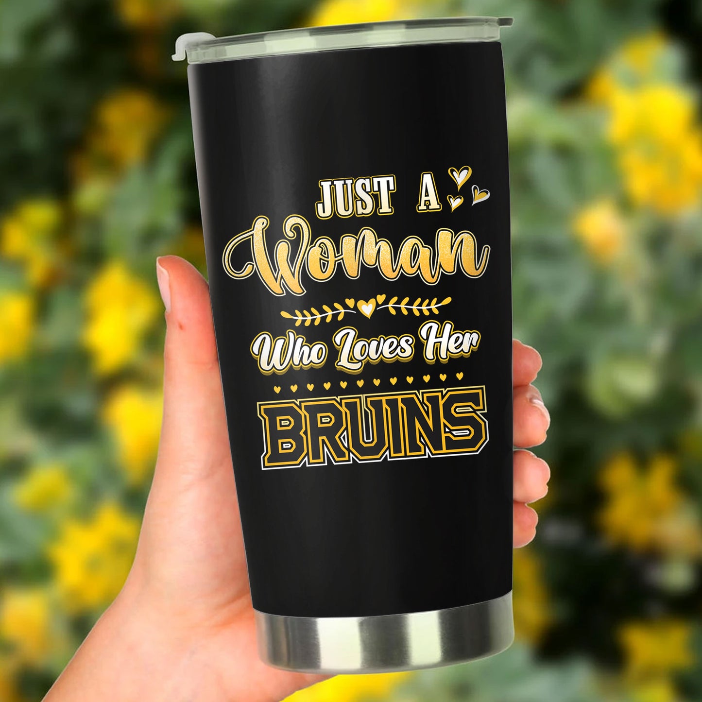 Just A Woman Who Loves Her Boston Hockey Tumbler