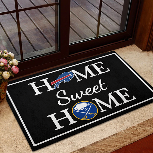 Home Sweet Home - Buffalo Football And Hockey - Anti Slip Indoor Doormat