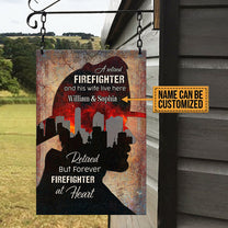 Personalized A Retired Firefighter And His Wife Live Here Metal Sign