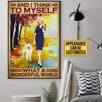 Personalized And I Think To Myself What A Wonderful World Flight Attendant Poster & Canvas