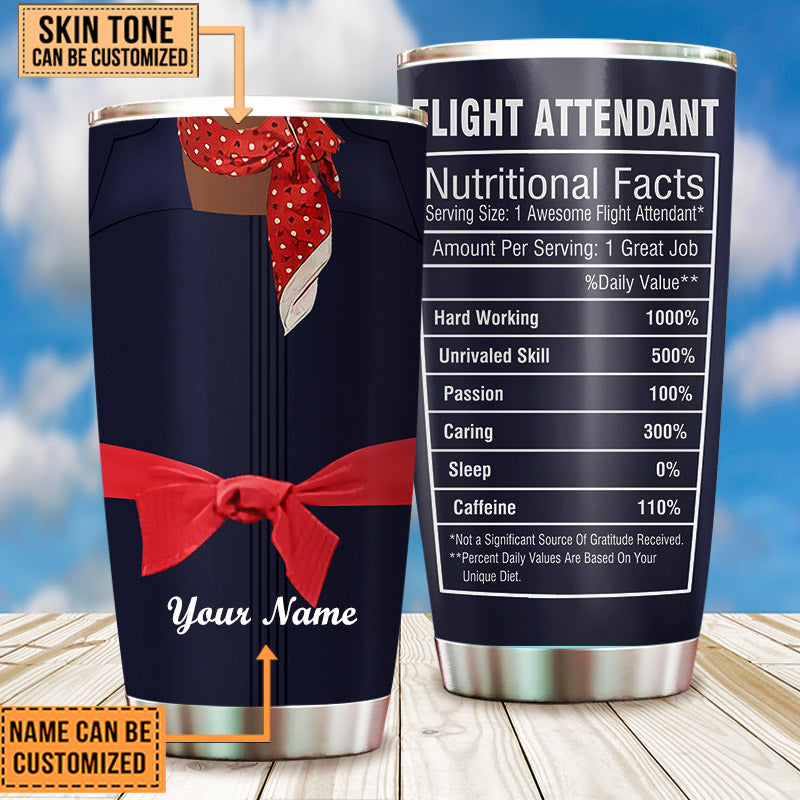 Personalized Flight Attendant Nutritional Facts Tumbler