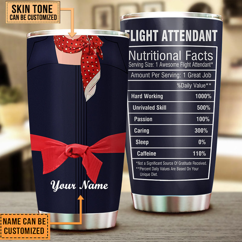 Personalized Flight Attendant Nutritional Facts Tumbler