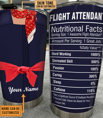 Personalized Flight Attendant Nutritional Facts Tumbler