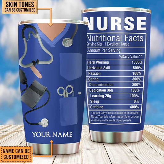 Personalized Nurse Nutritional Facts Tumbler
