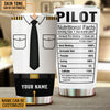 Personalized Pilot Nutritional Facts Tumbler