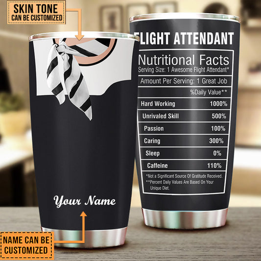 Personalized Flight Attendant Nutritional Facts Tumbler