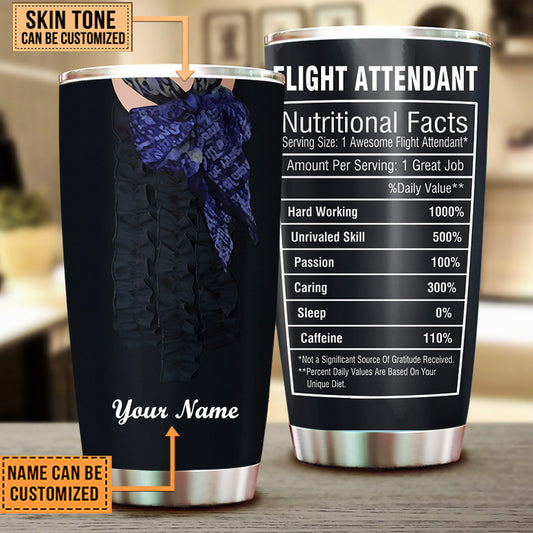 Personalized Flight Attendant Nutritional Facts Tumbler