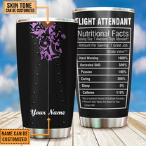 Personalized Flight Attendant Nutritional Facts Tumbler